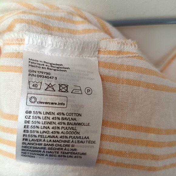 2/$20 Linen Cotton Blend Orange Stripe Button Vest Camisole Top, Woman Medium - Picture 5 of 12